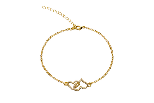 Gold Double Heart Bracelet